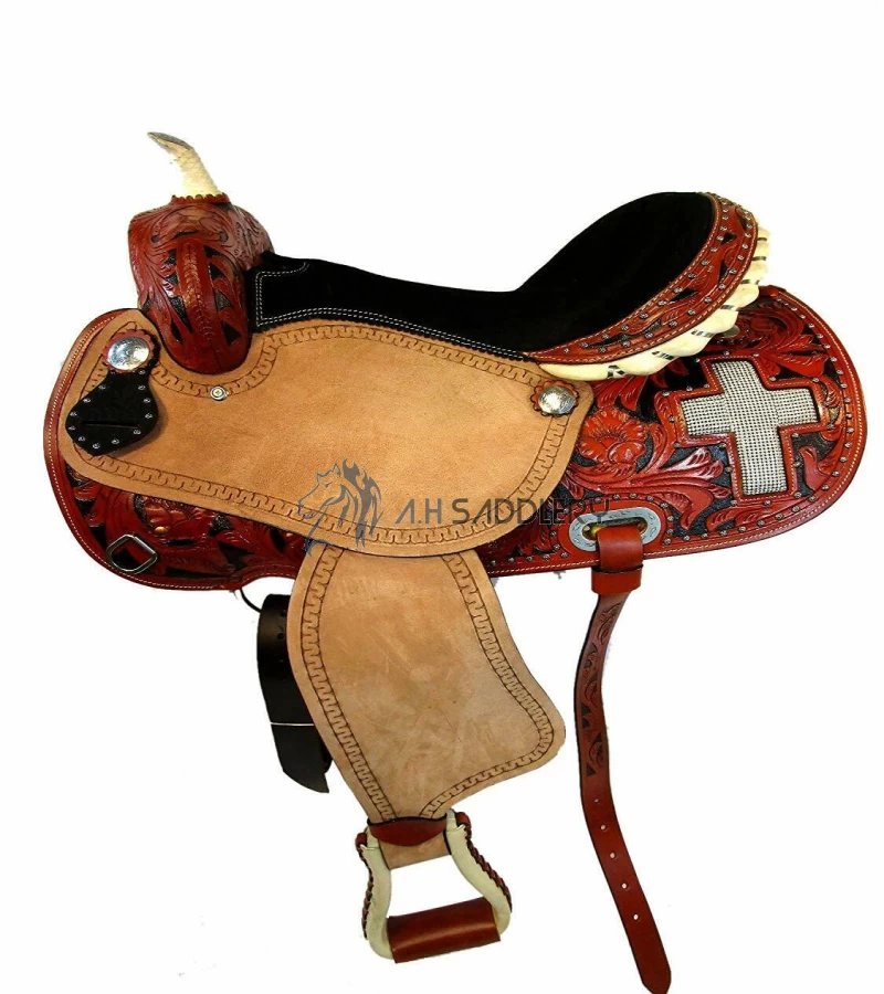 HORSE SADDLE WESTERN LEATHER TRAIL BARREL RACING RANCH, TACK SET 14 15 16 17 18